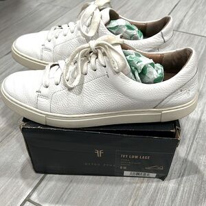 Frye Ivy White Low Lace White Sneakers Size 8